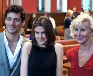 Frances Card, Vogue.com Editor Dolly Jones and David Gandy